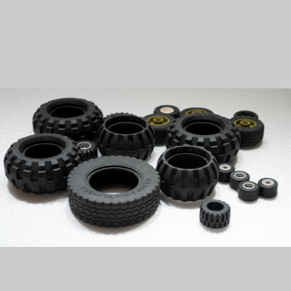 LEGO Bulk Lot of 18 Tires Pieces Bulk Wheel Specialty Parts Build X - Picture 3 of 4